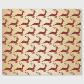 Elegant kerstbuffel met kalveren rendieren en goud cadeaupapier (Vlak)