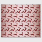 Elegant kerstbuffel Roos Gold Cadeaupapier (Vlak)