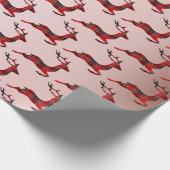 Elegant kerstbuffel Roos Gold Cadeaupapier (Hoek)