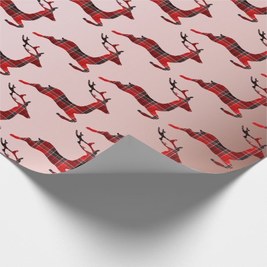 Elegant kerstbuffel Roos Gold Cadeaupapier (Hoek)