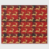 Elegant kerstbuffels, patroonpatronen en goud cadeaupapier (Vlak)