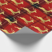 Elegant kerstbuffels, patroonpatronen en goud cadeaupapier (Hoek)