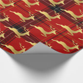 Elegant kerstbuffels, patroonpatronen en goud cadeaupapier (Hoek)