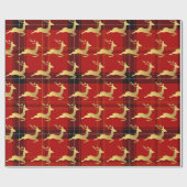 Elegant kerstbuffels, patroonpatronen en goud cadeaupapier (Vlak)