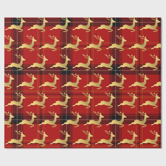 Elegant kerstbuffels, patroonpatronen en goud cadeaupapier (Vlak)