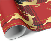 Elegant kerstbuffels, patroonpatronen en goud cadeaupapier (Rol Hoek)