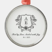 Elegant kerstcadeau voor Passen getrouwd Custom Metalen Ornament (Voorkant)