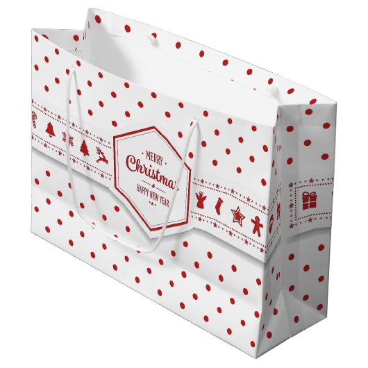 Elegant kerstcadeau voor Stippen Large Cadeautasje (Voorkant Gekanteld)