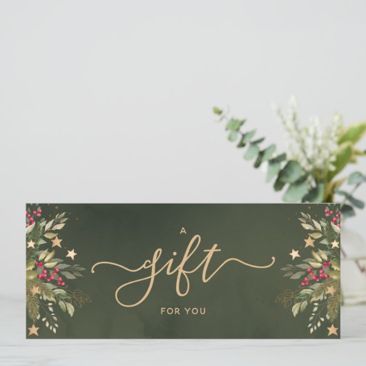 Elegant kerstcadeaubon (Staand voorkant)