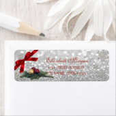 Elegant kerstcadeauetiket voor kermis met bokeh Sn Etiket (Insitu)