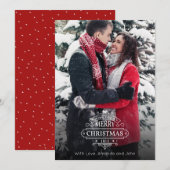 Elegant kerstcadeaufotokaart feestdagenkaart (Voorkant / Achterkant)