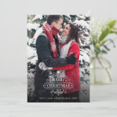 Elegant kerstcadeaufotokaart feestdagenkaart (Staand voorkant)