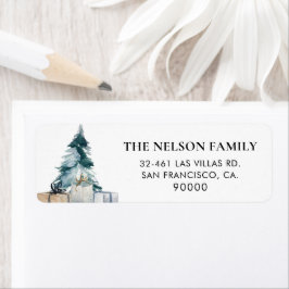 Elegant kerstcadeaulabel etiket
