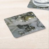 Elegant kerstcadeautje kartonnen onderzetters (Schuin)