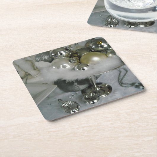 Elegant kerstcadeautje kartonnen onderzetters (Schuin)