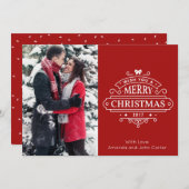 Elegant kerstcadeautjes Verticale fotokaart Feestdagenkaart (Voorkant / Achterkant)