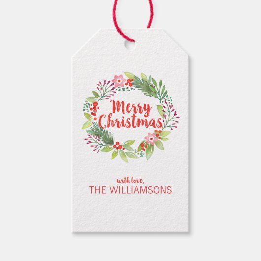 Elegant kerstcadeautjes voor feestdagen cadeaulabel (Voorkant)