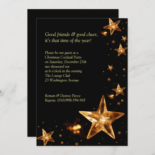 Elegant kerstcocktail Party nodigt uit Kaart (Voorkant / Achterkant)