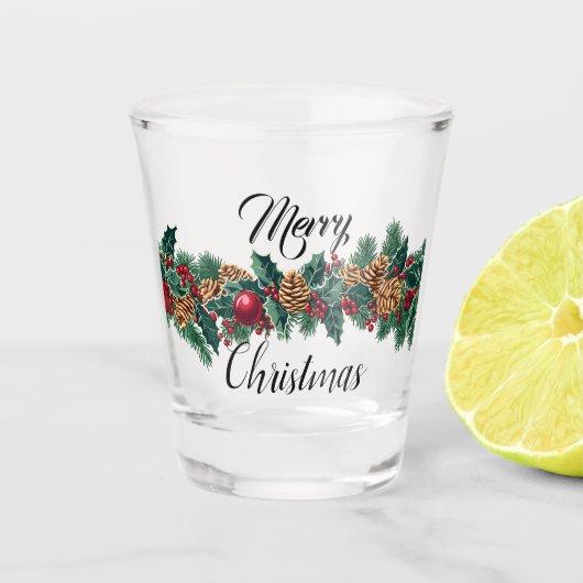 Elegant kerstdecoratie ontwerp shot glas (Voorkant)