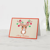 Elegant Kerstdeer Wenskaart Kaart (Voorkant)