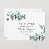 Elegant KerstdenPinecones Moving Announding Briefkaart (Voorkant / Achterkant)