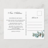 Elegant KerstdenPinecones Moving Announding Briefkaart (Achterkant)