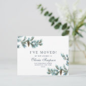 Elegant KerstdenPinecones Moving Announding Briefkaart (Staand voorkant)