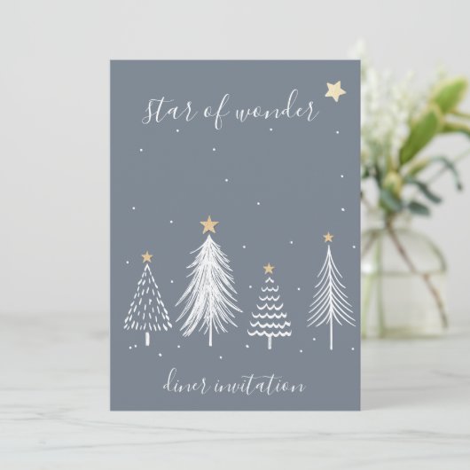 Elegant kerstdiner kaart (Staand voorkant)