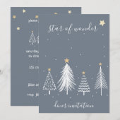 Elegant kerstdiner kaart (Voorkant / Achterkant)