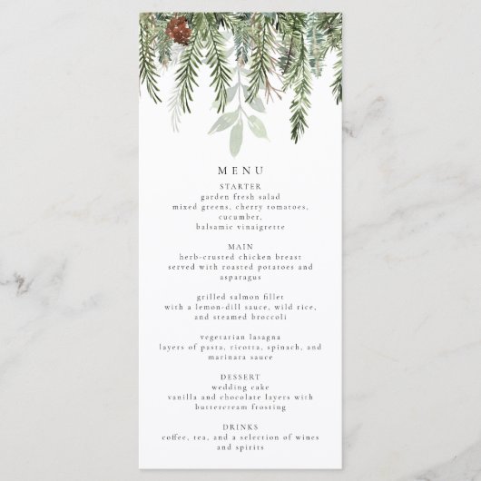 Elegant kerstdiner menu (Voorkant)