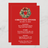 Elegant kerstdiner met kerstkrans menu (Voorkant / Achterkant)