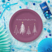 Elegant kerstdiner Paarse Papieren Bordje (Feest)