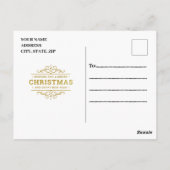 Elegant kerstdiner Party Gold & Poinsettia Briefkaart (Achterkant)