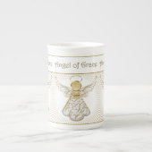 Elegant kerstengel van Grace Filigree Pattern Porselein Kop (Voorkant)