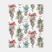 Elegant kerstfamilie foto collage fleece deken (Voorkant)