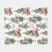 Elegant kerstfamilie foto collage fleece deken (Voorkant (Horizontaal))