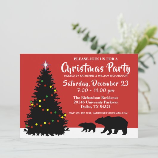 Elegant kerstfeest Beren Kaart (Staand voorkant)