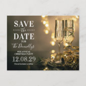 Elegant Kerstfeest Borrel Save the Date Aankondigingskaart (Voorkant)