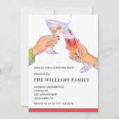 Elegant kerstfeest Cocktail Party Kaart (Voorkant)