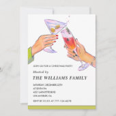 Elegant kerstfeest Cocktail Party Kaart (Voorkant)