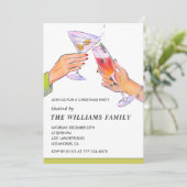 Elegant kerstfeest Cocktail Party Kaart (Staand voorkant)