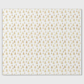 Elegant kerstfeest Faux Gold Pine Trees Holiday Cadeaupapier (Vlak)