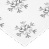 Elegant kerstfeest Faux Silver Snowflakes Patroon Tafelkleed (Gekanteld)
