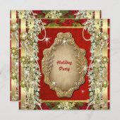 Elegant kerstfeest "feestdag" gouden gewoonte kaart (Voorkant / Achterkant)