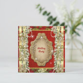 Elegant kerstfeest "feestdag" gouden gewoonte kaart (Staand voorkant)