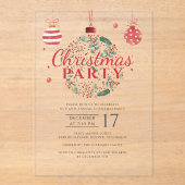 Elegant kerstfeest Feestdagen Acryl Uitnodigingen (Voorkant)