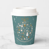 Elegant kerstfeest feestelijke vakantie minimalist papieren bekers (Achterkant)