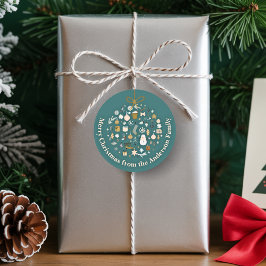 Elegant kerstfeest feestelijke vakantie minimalist ronde sticker