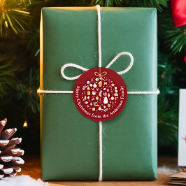 Elegant kerstfeest feestelijke vakantie minimalist ronde sticker