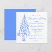 Elegant kerstfeest Festive Tree Blue Kaart (Voorkant / Achterkant)